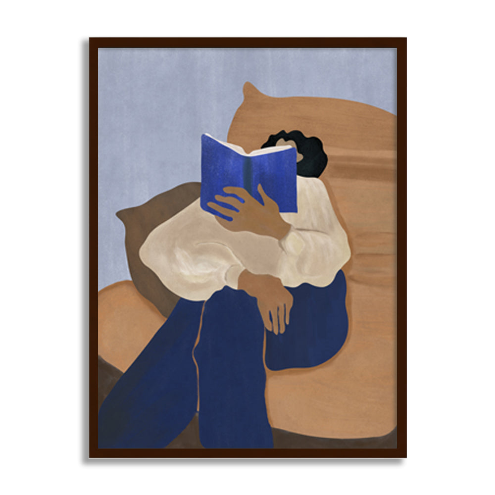 Book Worm 1 Scandinavian Canvas Wall Art Print