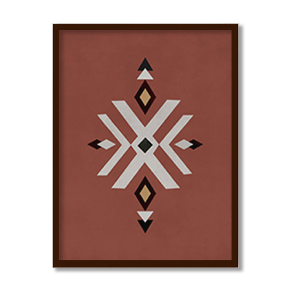 Geometric Rustic Aztec 2 Scandinavian Canvas Wall Art Print